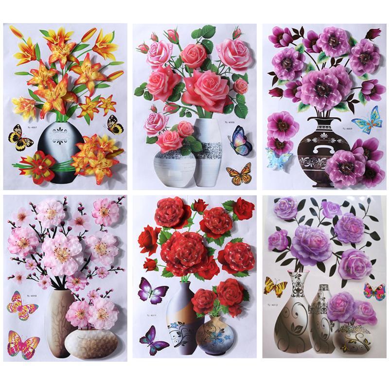 【KAUF 2 UND BEKOMME 1 GRATIS DAZU】Klare bunte Wandaufkleber der Blumen 3D