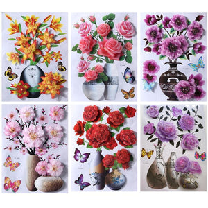 【KAUF 2 UND BEKOMME 1 GRATIS DAZU】Klare bunte Wandaufkleber der Blumen 3D